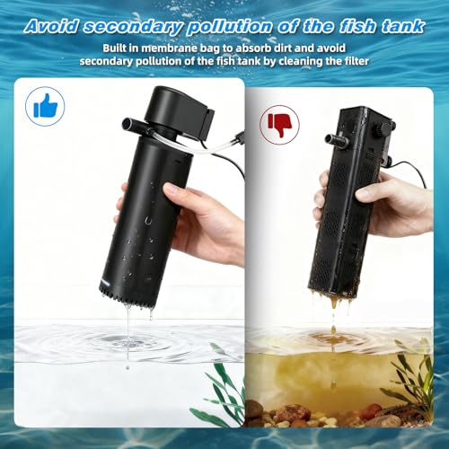 300GPH Aquarium Filter, UV Sterilizer for Aquarium for 45-120 Gallon, Submersible Pump Filter for Green Water Algae Clean, Ultra-Silent Green Killing Machine with Fish Tank & Turtle Tank Deodorization - size: Aquarium Filter for 45-120 Gallon