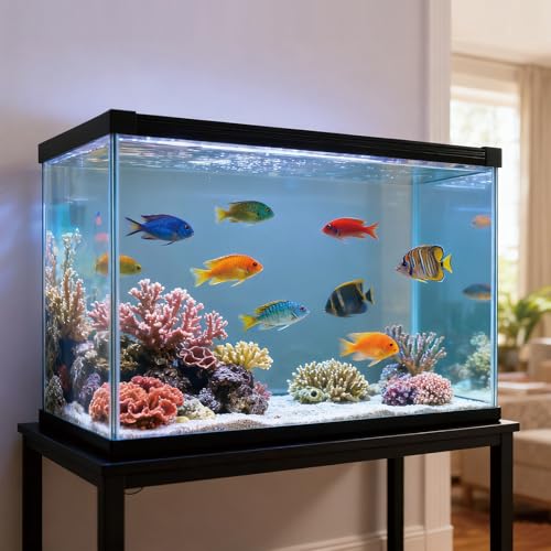 Ultra Clear Glass Aquarium Thickened Large Fish Tank -Suitable for High-end Fish Enthusiasts (33 Gallon, Tank) - size: 33 Gallon
