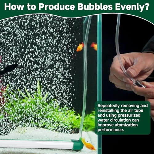 hygger 13.9Inch Aquarium Bubble Bar, Double Row Fine Mist Air Bubble Curtain Wall, Quiet Dissolved Oxygen Diffuser Air Stone, Self-Sinking Design Fish Tank Bubbler for Freshwater Saltwater Hydroponics - size: 13.9Inch
