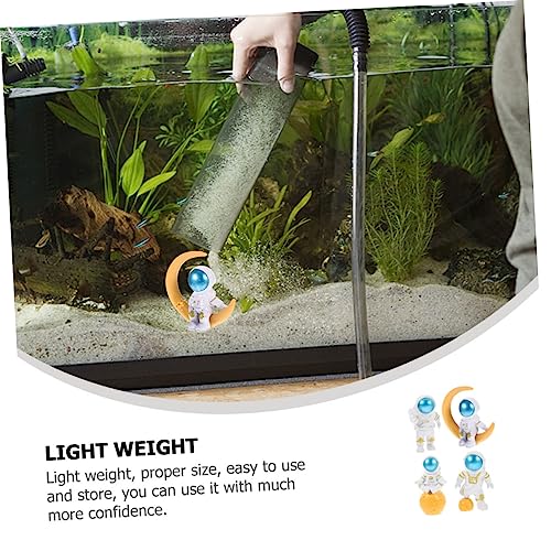 4Pcs Astronaut Figurine Space Theme Fish Tank Decor Desktop Decoration Tabletop Adornment Home Astronaut Sculpture Outer Space Ornament for Room