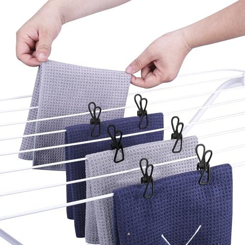 30 Pack Black Chip Bag Clips for Food - PVC 2 Inch Coated Sealer for Sealing Food - Paper Holder, Clothesline Clip for Laundry Hanging, Kitchen Bags, Multipurpose Clothes Pins - color: Black