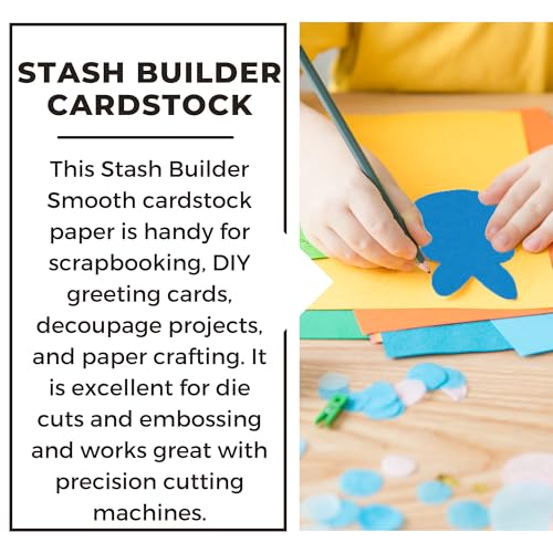 PA Paper Accents Stash Builder Cardstock 12" x 12" Bright Blue, 65lb colored cardstock paper for card making, scrapbooking, printing, quilling and crafts, 25 piece pack - color: Bright Blue