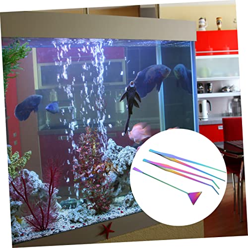 UPKOCH 3pcs Stainless Steel Aquarium Cleaning Tools Set Tweezers Spatula for Water Plants for Fish Tank Maintenance and Aquascaping Durable Easy to Use