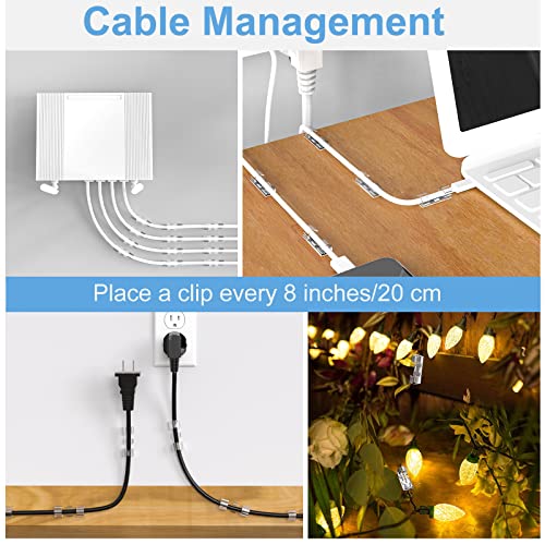 Cable Management Clips Black (Assorted Sizes, 60 PCS), Adhesive Cord Organizer for Wall, Upgraded Wire Holder Electric Wires, LED Light, Dash Cam, HDMI, Power Cable, M&L - color: Black, size: M&L