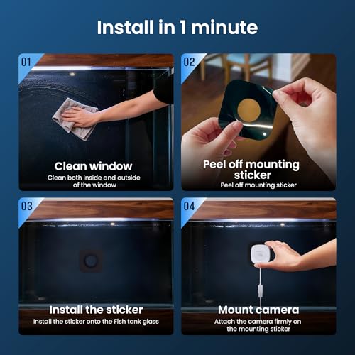 3MP 2K Aquarium & Terrarium Pet Camera.Install &Close-Focus Lens for Fish,Lizard, Reptile Pet and Window Bird Feeder,2.4GHz & 5GHz WiFi,Auto-Focus,24/7 Recording