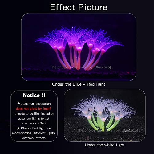Artificial Flowers Soft Silica Gel Moves Naturally with Water Flow, Aquarium Decorations Glow in The Dark, Glowing Coral Ornaments for Fish Tank Decorations (Yellow, Sunflower) - color: Yellow