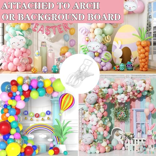 20 Pack Plastic Transparent Balloon Arch Clips for Backdrop | 3.5 Inch Heavy-Duty Spring Clamps for Birthday Decoration Accessories Beach Towels Crafts Swimming Pool Photography Studios - color: Transparency