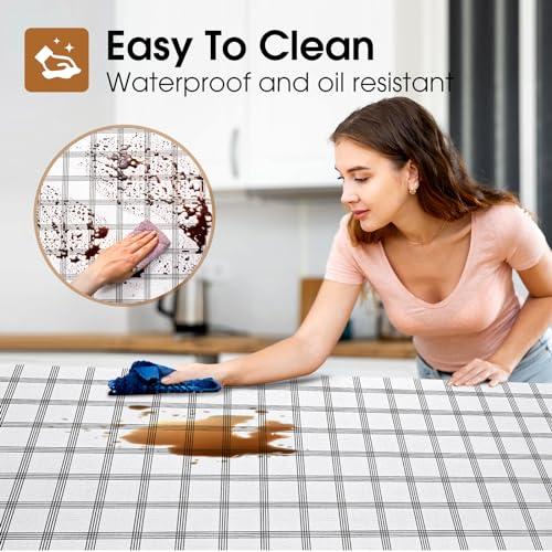Beautysaid Shelf and Drawer Liner for Kitchen Cabinet, Non Adhesive Non Slip Shelf Paper Waterproof Washable Thickened for Dresser Pantry Shelve Bathroom Protector Liner(Plaid,12 in x 20FT) - color: White and Grey, size: 12"W x 236"L