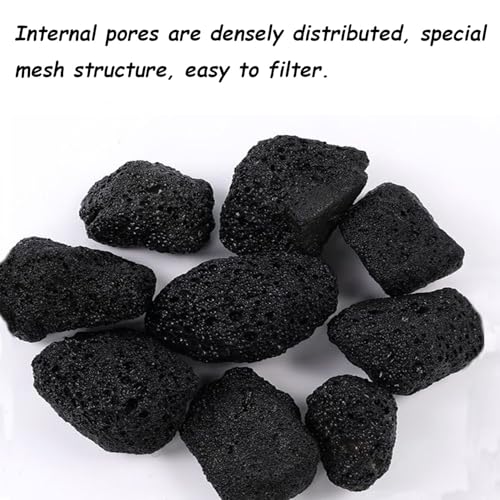 10 Pack Aquarium Black Lava Rock Fish Tank Volcanic Pumice Stones for Fish Shrimp Betta(1.18''-1.96'') - color: Black, size: M:1''-2''