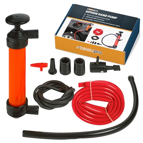 Siphon Hand Pump For Water - 15" Manual Water Pump, Gas Siphon Kit, Hand Bilge Pump With High Suction For Water Removal, Fuel Liquid Transfer