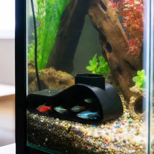 Underground Aquarium Fish Tunnel, Fish and Shrimp Hideout, Shrimp Fish Hide Cave Decoration(Round) - style: Round
