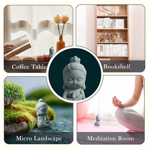 FENGSHUI-CAISHEN Small Guan Yin Statue - Handmade Stone for Meditating Zen Fish Aquarium Tank Desktop Decor, Baby Quan Yin Figurine, Kwan Yin - color: Guan Yin Buddha, size: Large