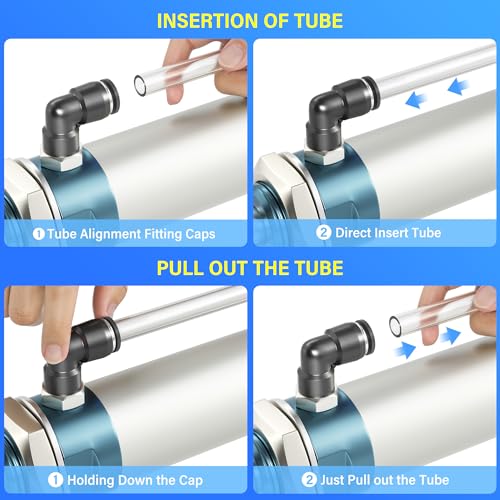TAILONZ PNEUMATIC Elbow and Straight Combination 1/4 Inch Tube OD x 1/8 Inch NPT Thread Push to Connect Fittings PC-1/4-N1+PL-1/4-N1(Pack of 30) - size: 1/4"OD x 1/8"NPT