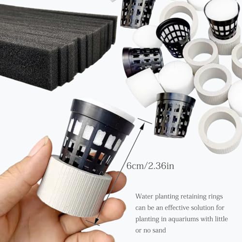 40 Pcs Aquatic Plants Fixed Rings Set, Anti-Floating Ceramic Aquarium-Plant Rings Plant Weights Pot, AquaticPlant Fixed Holder Aquarium-Landscape Decoration Fish Tank Accessories
