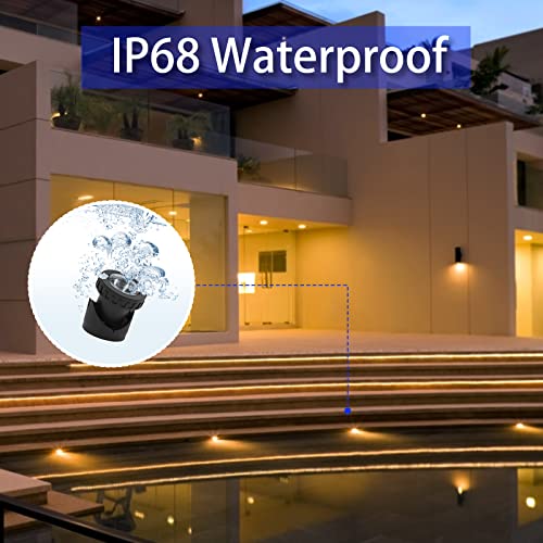 Warm White Pond Lights, Underwater Landscape Spotlights, IP68 Waterproof Submersible Fountain Lights for Garden Yard Aquarium Pond Fountain Waterfall (3 Lights) - size: 3 lights