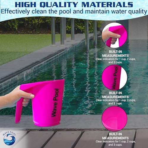DE Pool Filter Powder Scoop – 1 lb Measurement – Compatible with All DE Filters – EZ Grip Design for Easy Handling – Large DE Chemical Scooper for Pool Maintenance