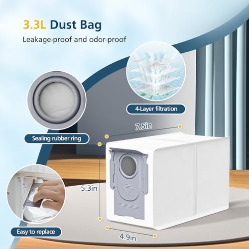 Qrevo S5V Replacement Parts for Roborock Qrevo S5V / Curv/Edge/Edge S5A / Curv S5X, Accessories include 2*Set Main Brush, 6*Mop Pads, 6*Vacuum Bags, 4*Hepa Filters, 6*Side Brush, 2*Cleaning Tool - style: for Qrevo S5V/Curv/Edge