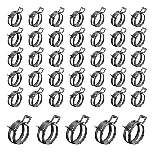 Wevdn 40PCS 1/4" ID Spring Band Type Clamps, 6mm Manganese Steel Fuel Line Pipe Spring Hose Clip, Low Pressure Air Clip Vacuum Hose Water Pipe Silicone Tube Clamps Fasteners - color: 6mm, size: 40PCS