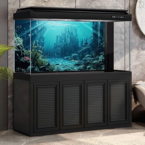Ocean Fairy Tale Aquarium Background Sunken Ancient Castle Ruins Fish Tank Background Aquatic Seagrass Coral Reefs Submerged Structure Terrarium Backgrounds Underwater City Tank Backgrounds 24x12in - color: Blue_Grey, size: 24(W)x12(H)in