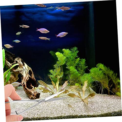 POPETPOP Stainless Steel Aquarium Scissors Portable Spring Scissor for Aquascaping Professional Aqua-plant Clipper for Water Grass Trimming in Fish Tanks