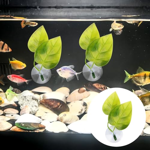 2 Pack Fish Tank Decor Aquarium Decorations Plants, Betta Fish Leaf Pad Fish Spawning Grounds Breeding Resting Bed, Tank Terrarium Accessories Artificial Silk Plant for Betta Fish Tank