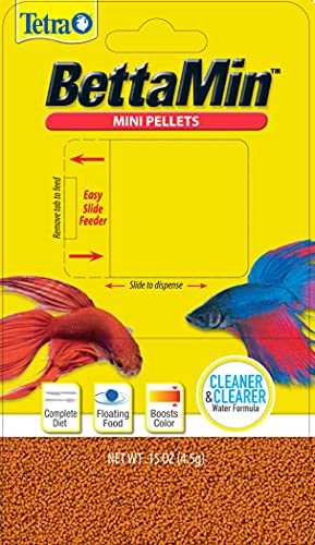 Tetra TetraBetta Floating Mini Pellets (1 Bag), 0.15 oz (77023) (Pack of 2) - size: 0.15 Ounce (Pack of 2), style: Mini Pellets