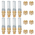 Brass DOT Air Brake Hose End Fitting, Dazakoot 3/8” Hose x 1/2” Male Connector with Spring Guard, Air Brake Connector for Semi Truck - 8 Pack End Fitting & 8 Pack Sleeve Tube - size: 3/8" Hose X 1/2" Male, style: 16PCS KIT