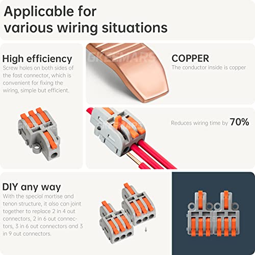 10Pcs Mini Electrical Wire Connectors, DIY Splicing into 4/6/8/9/10 Way Quick Connector Terminal Blocks (1 in 3 Out, Nylon) - style: 1 in 3 out, nylon