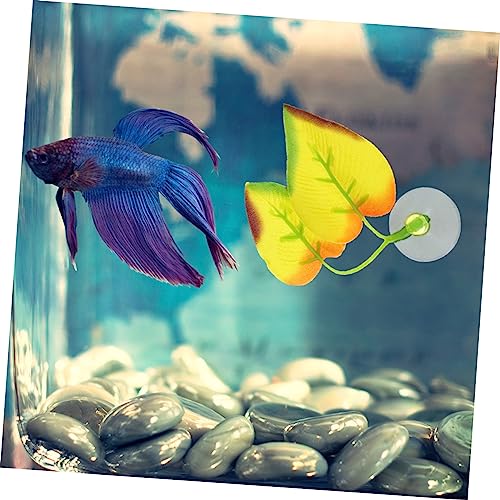 KESYOO Decorative Betta Fish Leaf Hammock Multi-Functional Pad for Comfortable Resting Spawning Aquarium Easy to Install Cup Leaf Ornament for Betta Tank Adornments