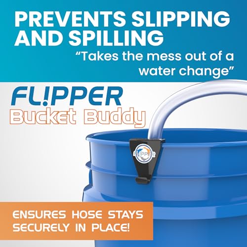 Flipper Bucket Buddy Aquarium Bucket Organizer, Hose Holder Clip for 5 Gallon Buckets, Fish Tank Water Change Caddy for Siphon Hose, Scraper, Net, and Cleaning Tools