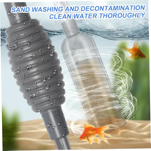 Aquarium Water Changer, Fish Tank Vacuum Gravel Cleaner Flows Adjustable Fish Tank Siphon with Manual Pump & 3 Different Nozzles Quick & Conveneint Aquarium Water Changer for Home