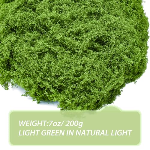 Fake Green Moss for Crafts 7 Oz Decorative Artificial Moss for Crafts Decorative Faux Moss Table Centerpieces Wedding Party Decor Fairy Garden Floral DIY - color: 7oz