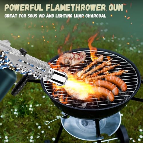 Powerful Propane Torch Gun, Kitchen Torch With Adjustable Flame, Flamethrower Blow Torch for BBQ, Campfire, Searing Steak, Camping (Propane Tank Not Included) - color: Option 3