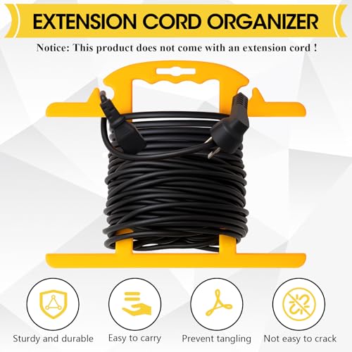Ripeng 2 Pcs Heavy Duty Extension Cord and Hose Reel with Carrying Handle, Durable ABS H-shape Design Fits 100ft Cord Cable or Water Hose, 50ft Soaker Tube Management (Yellow & Black) - color: Yellow & Black