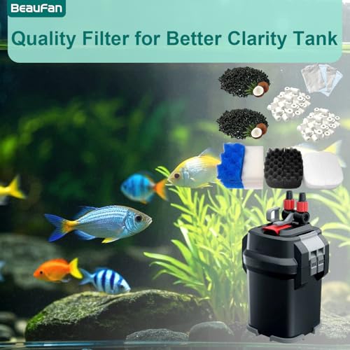 24 Sets Aquarium Replacement Media Maintenance Kit Compatible with Fluval 106 & 107 Canister Filters, Including Bio Sponge Filters, Activated Carbons, Ceramic Rings, Mesh Bags, Filter Pads - size: 106/107 Series