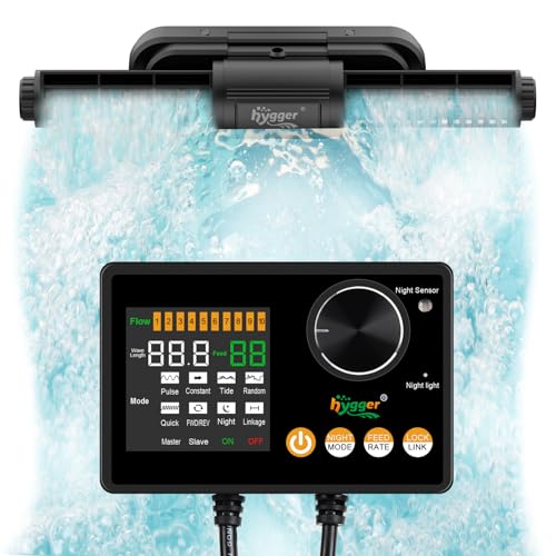 hygger Intelligent Wave Maker for Aquarium, Saltwater Freshwater Circulation Pump Adjustable 6 Waves/Night/Feed/Wireless Connection Mode, Magnetic Holder Display Controller Memory Function (25W) - size: 25W