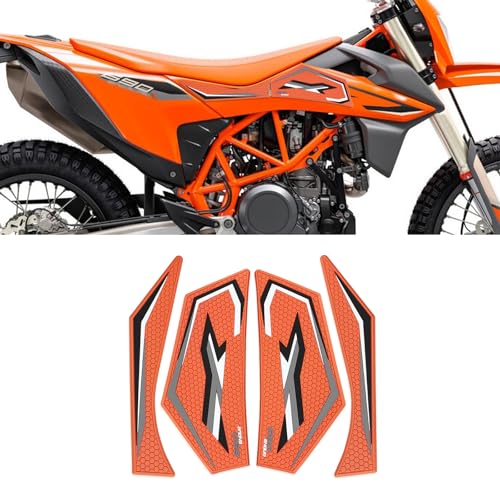 For 690 Enduro R 690 SMC R 2024 2023 2022 2021 2020 2019 motorcycle tank pad Fuel tank sticker accessories fuel tank pad anti-slip side fuel tank pad knee pad grip pad - color: 690 Enduro R orange