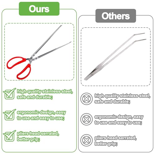 Snake Feeding Tongs,15 Inch Reptile Feeding Tongs,Extra Long Large Tweezers for Corn Ball Python Accessories,Bearded Dragon Tank Accessories,Pet Terrarium Supplies for Leopard Crested Gecko,Lizard - size: 1PCS