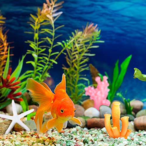 Mimorou 12 Pieces Fake Coral Plant Aquarium Decorations Fish Tank Ornament Decor Artificial Polyresin Colorful Coral Reef Decoration Accessories for Betta Fish Tank Aquarium Landscape(Lovely Style)