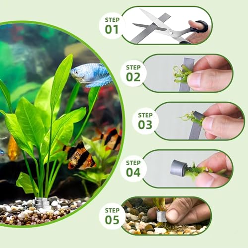 22Pcs Aquarium Plant Weights for Fish Tank - Aquarium Plant Anchors Live Plants Fixed Ring Base, Weighted Blocks to Hold Aquatic Live Plants Underwater - size: 22PCS