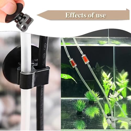 20 Pack Aquarium Suction Cup Clips - Fish Tank Tube Holder for Oxygen Hoses, Air Pumps & Power Cords,Secure Wire Organizer with Strong Suction (Clear Plastic)