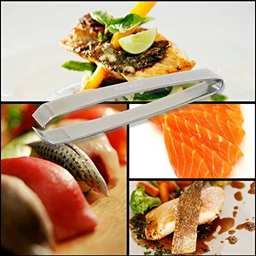 [MADE IN JAPAN] Kwizing Fish Bone Tweezers by RCI GLOBAL - Non-Slip, Precision Grip - Debone Salmon, Bass, Catfish - Stainless Steel Handmade Japanese Craftsmanship (4 3/4") - size: 4 3/4" - 1 pack