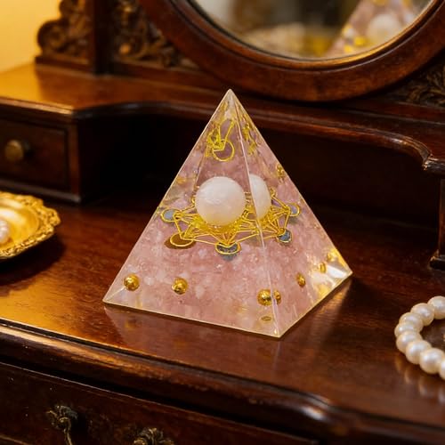 2inches Pyramid Decor Natural Crystal Energy Generator Pyramid Chakra Energy Crystal Pyramid Yoga Meditation Tool for Home Decoration Fengshui Ornaments Gift(2 inches Pyramid - Pink Crystal) - color: 2 Inches Pyramid - Pink Crystal