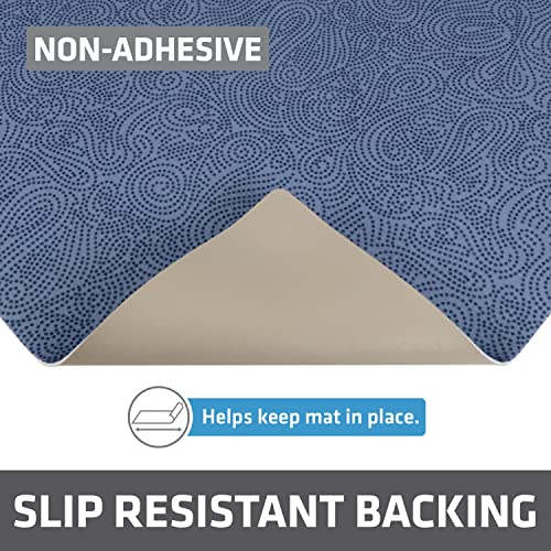 Drymate Premium XL Under Sink Mat, Waterproof Cabinet Protection Mats for Kitchen & Bathroom, Absorbent Shelf Liners, Slip-Resistant, Non-Adhesive, Machine Washable (USA Made)(24”x59”)(Blue) - color: Borage Blue Stucco, size: 24"W x 59"L