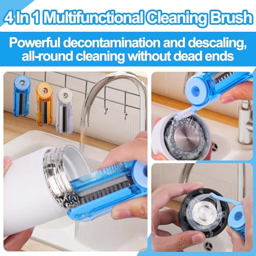 XANGNIER 4 in 1 Multifunctional Cleaning Brush,3 Pack Water Bottle Cleaner Brush,Bottle Gap Cleaner Brush,Cup Cover Cleaning Brush,Cup Crevice Cleaning Tools,Home Kitchen Cleaning Tools - color: 4 in 1 Multifunctional Cleaning Brush-3 Pack