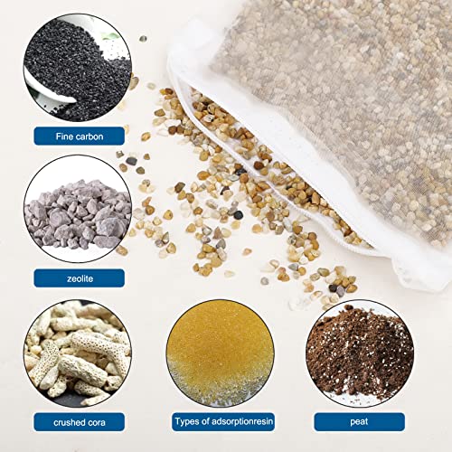Segarty Aquarium Filter Bags High Flow, 10 Pack 0.15mm Mesh Bag 7.7 x 6 Inch Reusable White Nylon Media Net Bags with Plastic Zipper for Bio Balls, Ceramic Rings, Activated Carbon, Charcoal, Fish Tank - color: extra fine mesh（white）, size: 7.7" x 6"