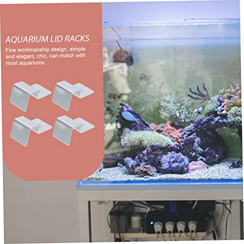 BESPORTBLE 20pcs Sturdy Aquarium Glass Lid Holders Support Clips for Fish Tanks Stainless Steel Brackets for Various Aquariums Easy Cleaning Accessory - color: Silverx5pcs, size: 3.2X2X0.1CMx5pcs