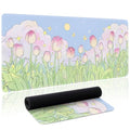 Kawaii Flower Mouse Pad Large Desk Mat Extended Keyboard Mouse Pad Cute XL Mousepad with Non-Slip Base and Stitched Edge Plant MouseMat Desk Pad 31.5 x 11.8 in Mouse Pads for Desk Home Office Gaming - color: Cute Flower