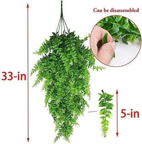 Reptile Plants Hanging Fake Vines Boston Climbing Terrarium Plant with Suction Cup for Bearded Dragons Lizards Geckos Snake Pets Hermit Crab and Tank Habitat Decorations (3 Pack) - color: 3 Pcs ( Green )