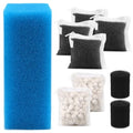 Aquarium Media Maintenance Kit Replacement for Fluval AC110 Power Filter, Includes 1 Blue Foam Filters, 2 Intake Strainer Sponge,2Pack Ceramic Rings and 4 Pack Activated Carbon